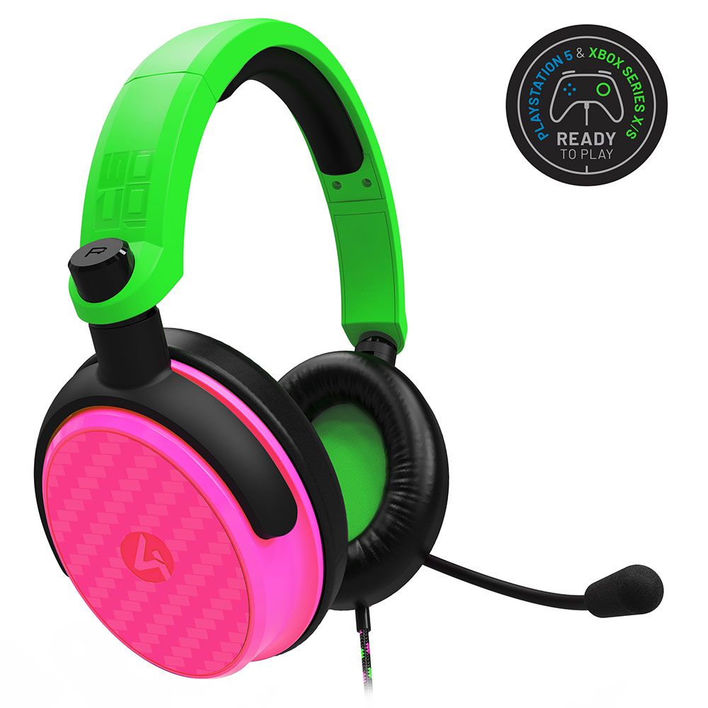 Headset pink and hotsell green