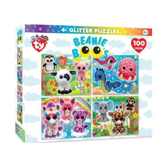 Beanie Boo Glitter Pack 4 x 100 Piece Jigsaw Puzzle