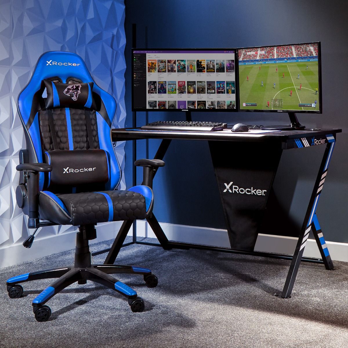 X Rocker Arteon Junior Esports Gaming Office Chair Blue