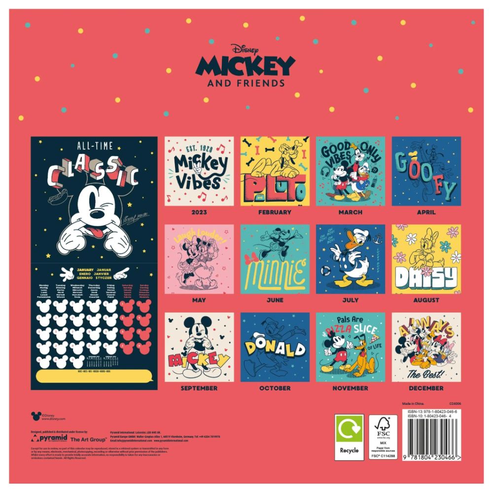 Impact Disney Mickey And Friends 2024 Square Wall Calendar