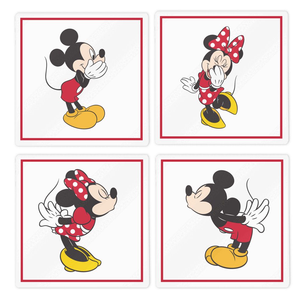 SNS Disney Mickey Mouse & Minnie Mouse Coasters 4-piece Set, Med