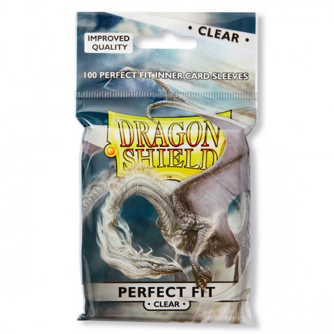 DRAGON SHIELD - STANDARD SIZE SLEEVES - PERFECT FIT SEALABLE CLEAR (100)