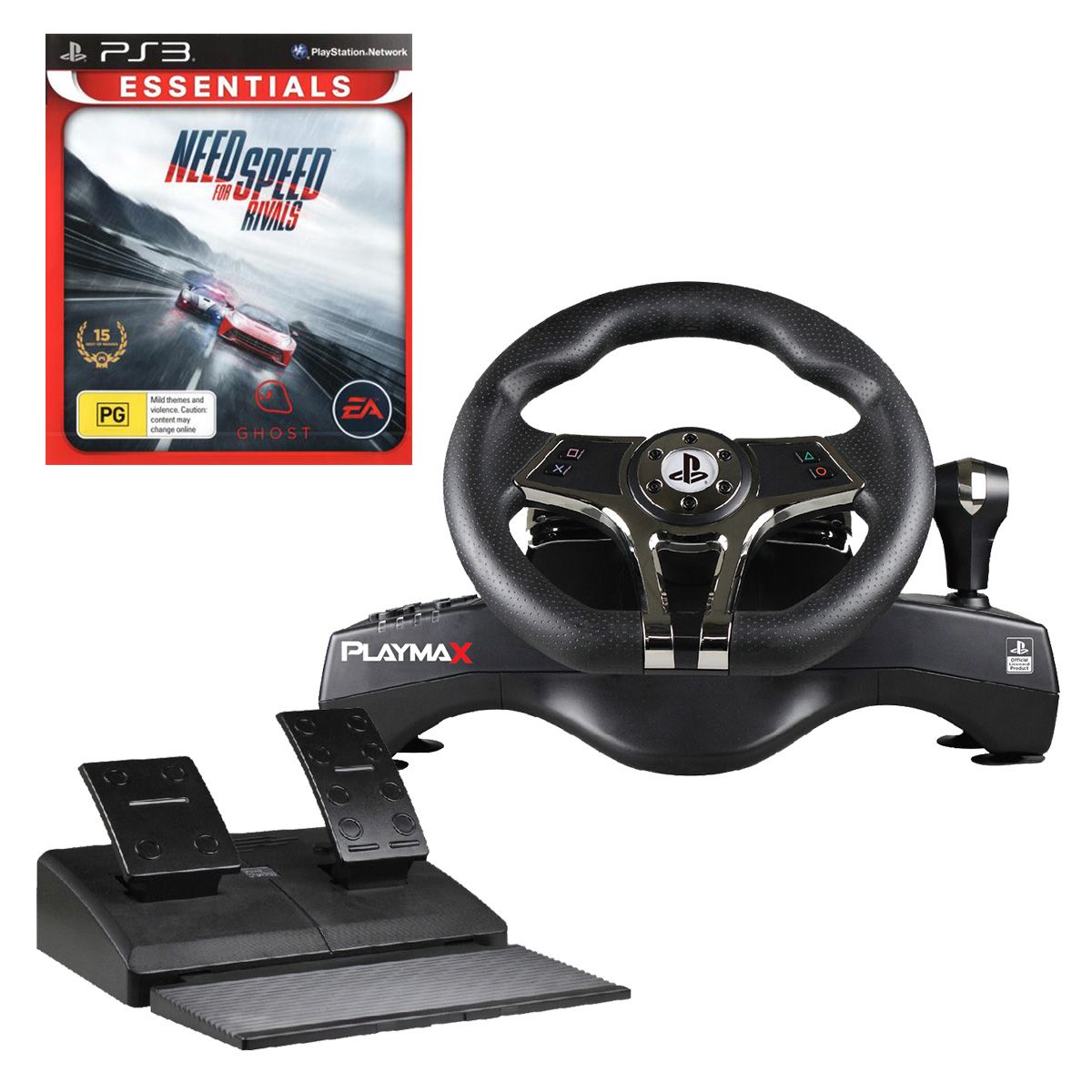 Rondlopen Oneerlijkheid kubus PLAYMAX Hurricane Steering Wheel + Need for Speed Rivals for PlayStation 3  | The Gamesmen