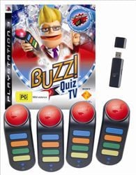 BUZZ! QUIZ TV Bundle -- Playstation 3 PS3 Complete w 4 Wireless Buzzers &  Game