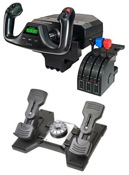 Logitech Pro Flight Yoke with Throttle Quadrant and Pro Flight Pedals