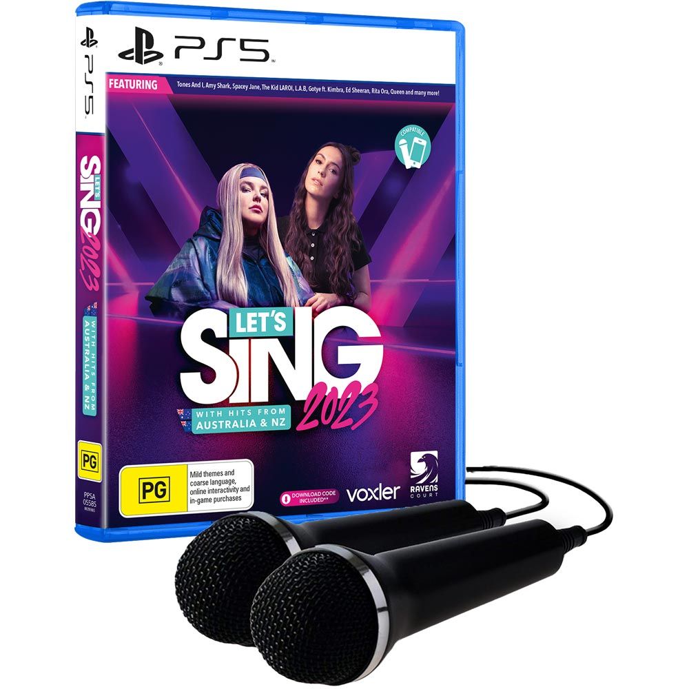 Lets Sing 2023 + 2 Mics PS5 Game - DVDLand