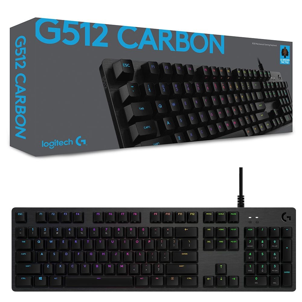Logitech G512 Carbon Lightsync, GX Red, US - Gaming Keyboard