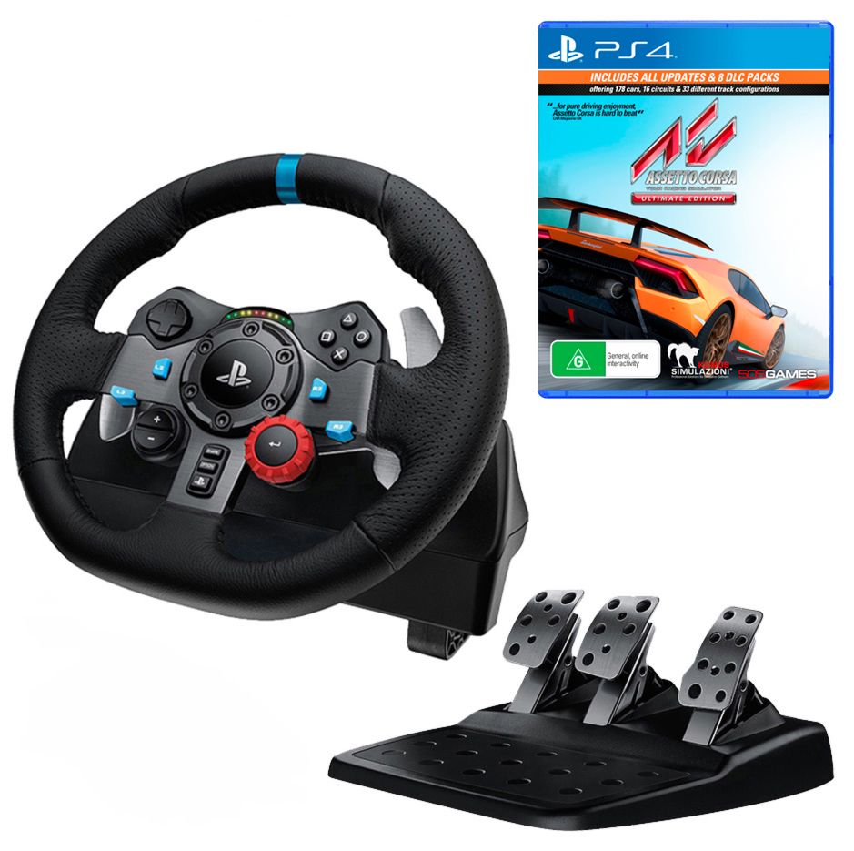 superficial Cuervo Falsificación Logitech G29 Driving Force Racing Wheel with Assetto Corsa Ultimate Edition  Bundle | The Gamesmen