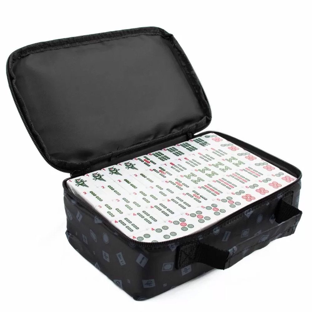 LPG Mahjong Travel Case Classic Set with Black Tiles Board Game