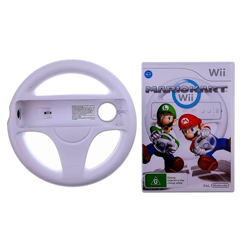 Mario Kart with Steering Wheel Attachment [Pre-Owned] (Wii)