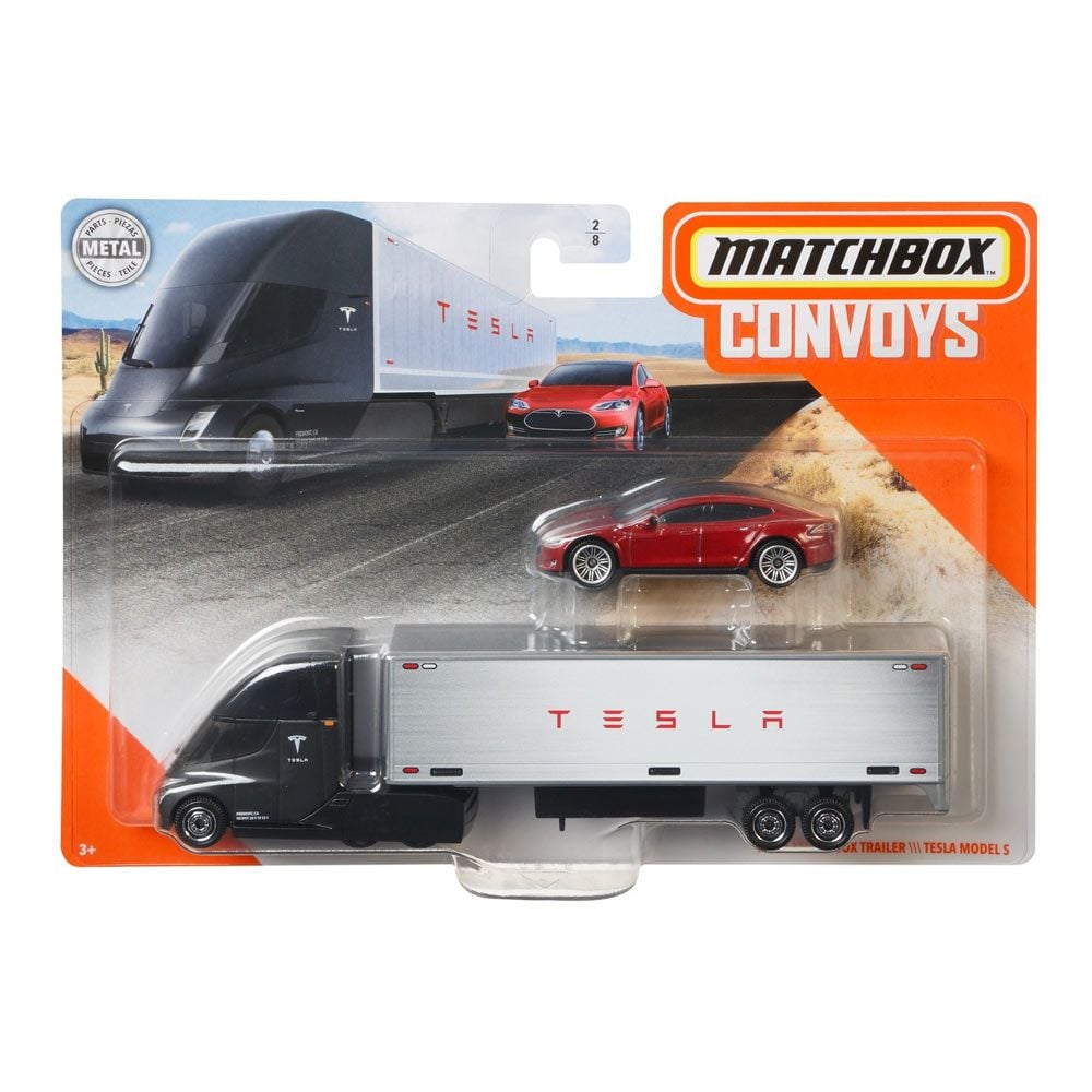 Matchbox Convoys Tesla Semi Box Trailer with 2015 Tesla Model