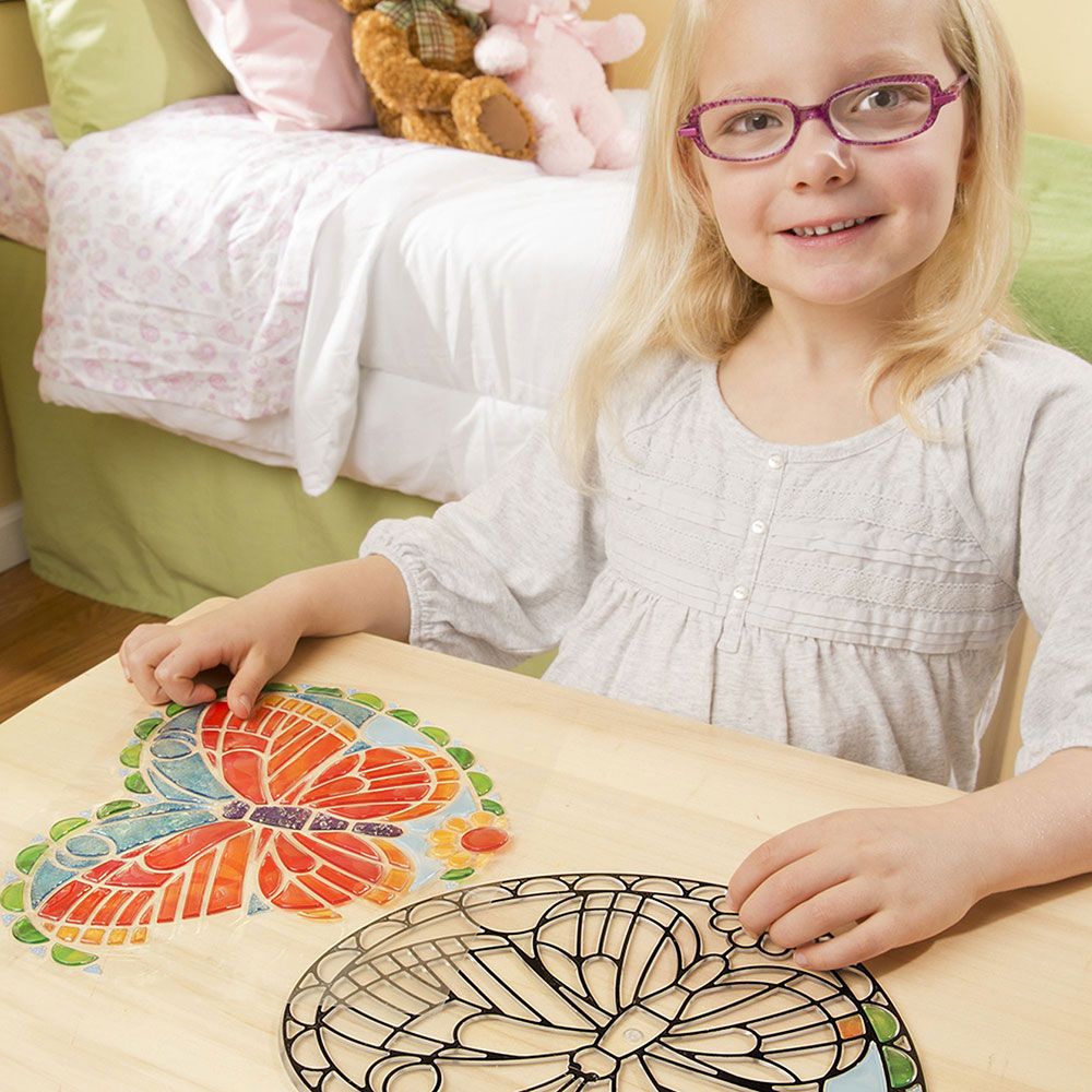 Melissa and doug sales stained glass butterfly