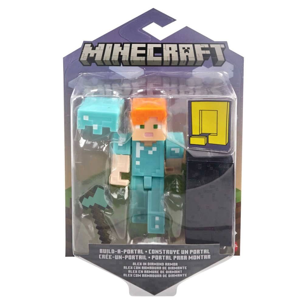 .com: Minecraft Alex with Diamond Armor Figure Pack : Toys & Games