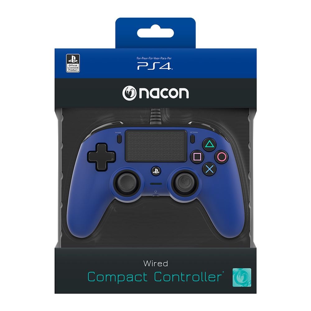 Nacon Blue Wired Compact Controller for PlayStation 4
