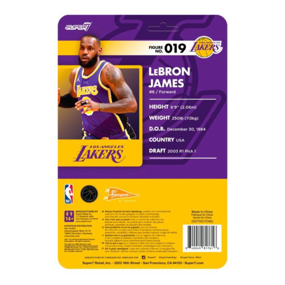 Nba Los Angeles Lakers 3.75 Reaction Action Figure - Lebron James Alternate  : Target