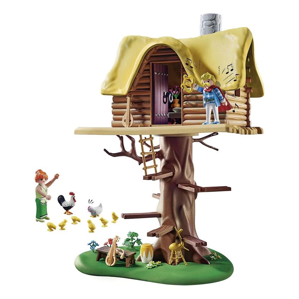 PLAYMOBIL Asterix 71016 Troubadix with Tree House, Toy for Children from 5  Years