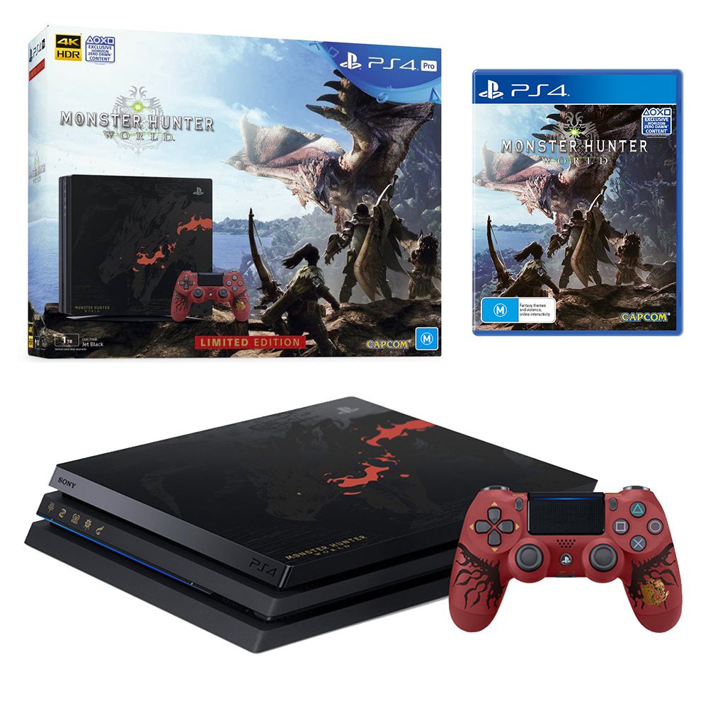 PlayStation 4 Pro 1TB Monster Hunter World Limited Edition Console Bundle |  The Gamesmen