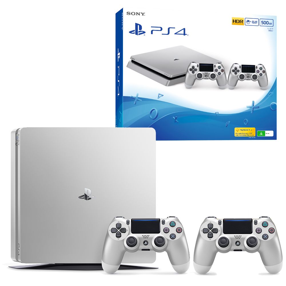 PlayStation 4 Slim 500GB Silver Console with Extra Controller