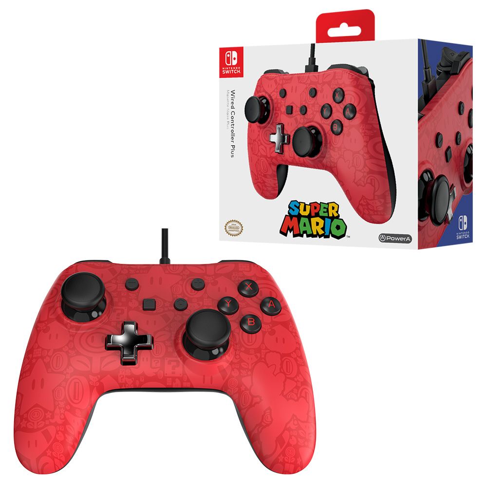 PowerA Nintendo Switch Core Plus Wired Controller Mario Red