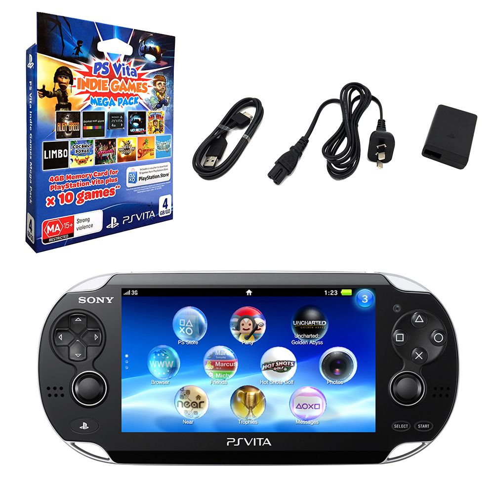 PlayStation Vita Refurbished Console (3G/WiFi Model) + Indie Games Mega  Including 4GB Memory Card