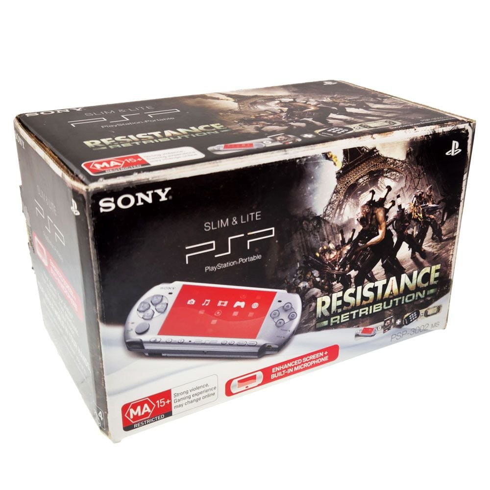 PSP-3000 PlayStation Portable Console Mystic Silver + Resistance  Retribution Bundle (Boxed) [Pre-Owned]