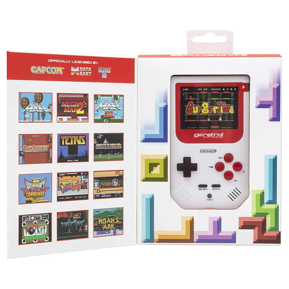 Retro Bit Go Retro Portable Gaming Console White Red