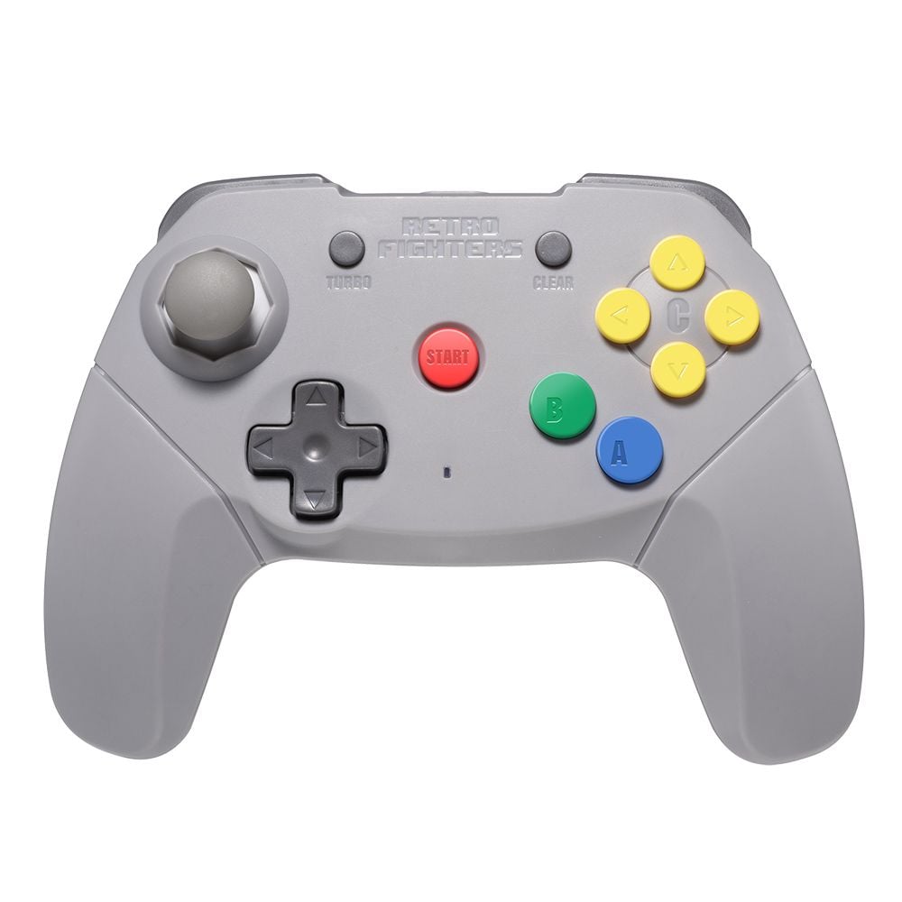 Retro Fighters Brawler64 Wireless Gray Gamepad