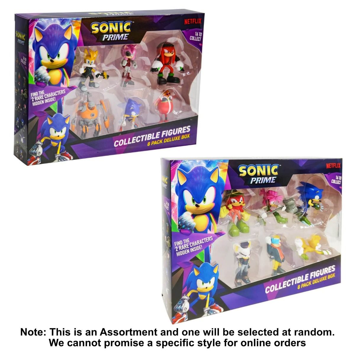  Sonic Prime Toys, 8 Figures Including 2 Rare Hiden Characters,  Deluxe Box, Series 1, Randomly Selected, Collect All 16! : Toys & Games