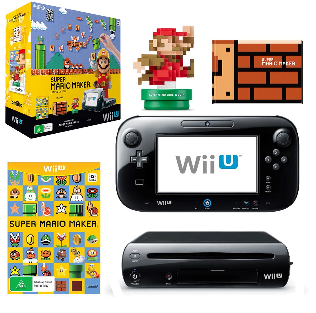 Nintendo Wii U - Super Mario Maker Deluxe Set - game console - Full HD,  Full HD, HD, 480p, 480i - black