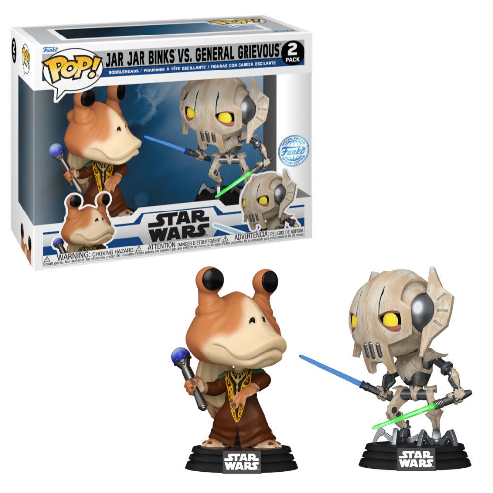 Star Wars The Clone Wars Jar Jar Binks vs General Grievous 2 Pack