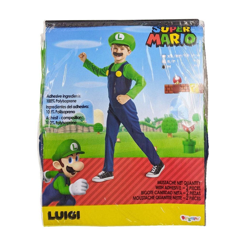 Super Mario Luigi Costume Size 7-8 | The Gamesmen