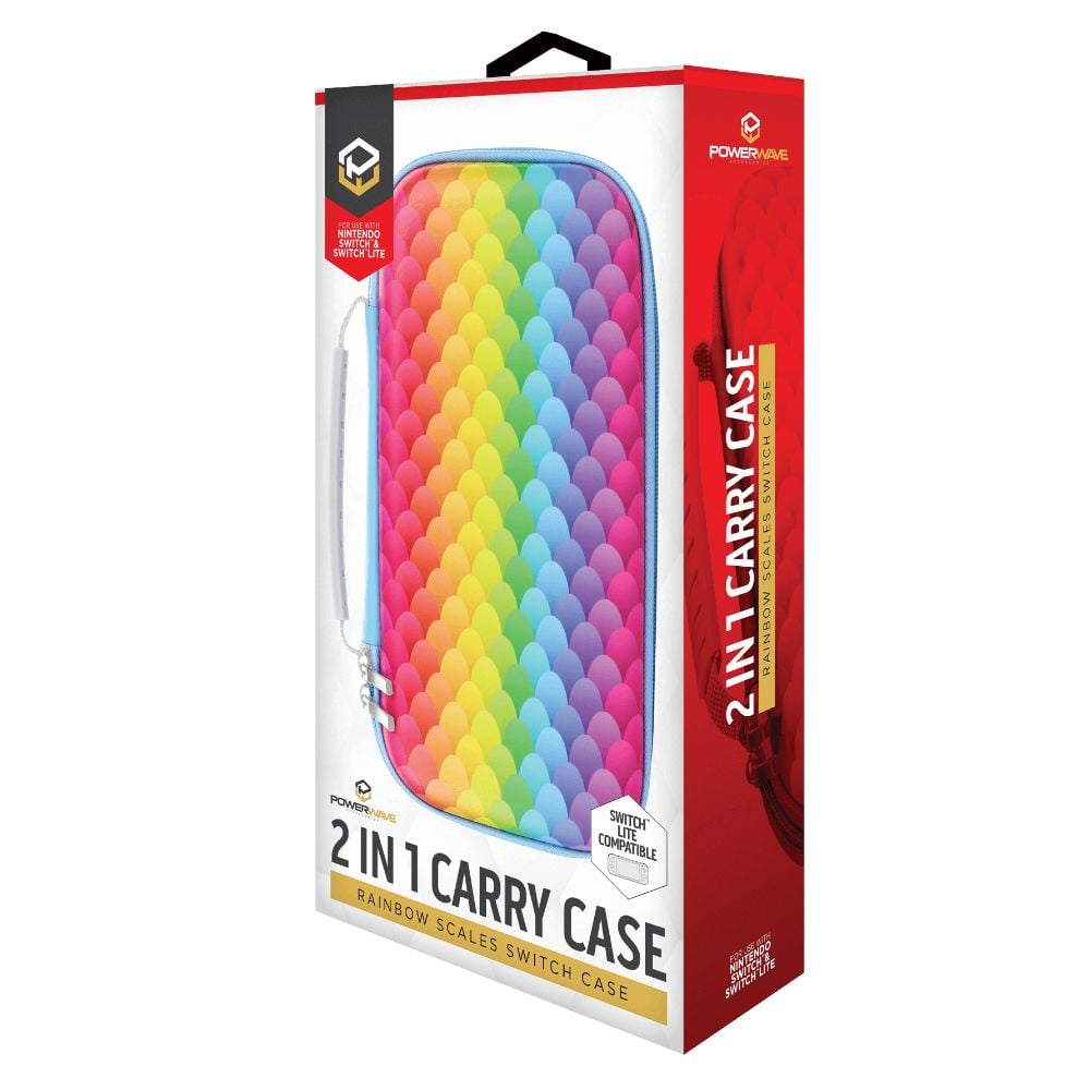 PowerWave Switch 2 In 1 Carry Case Rainbow Scales Damaged Box