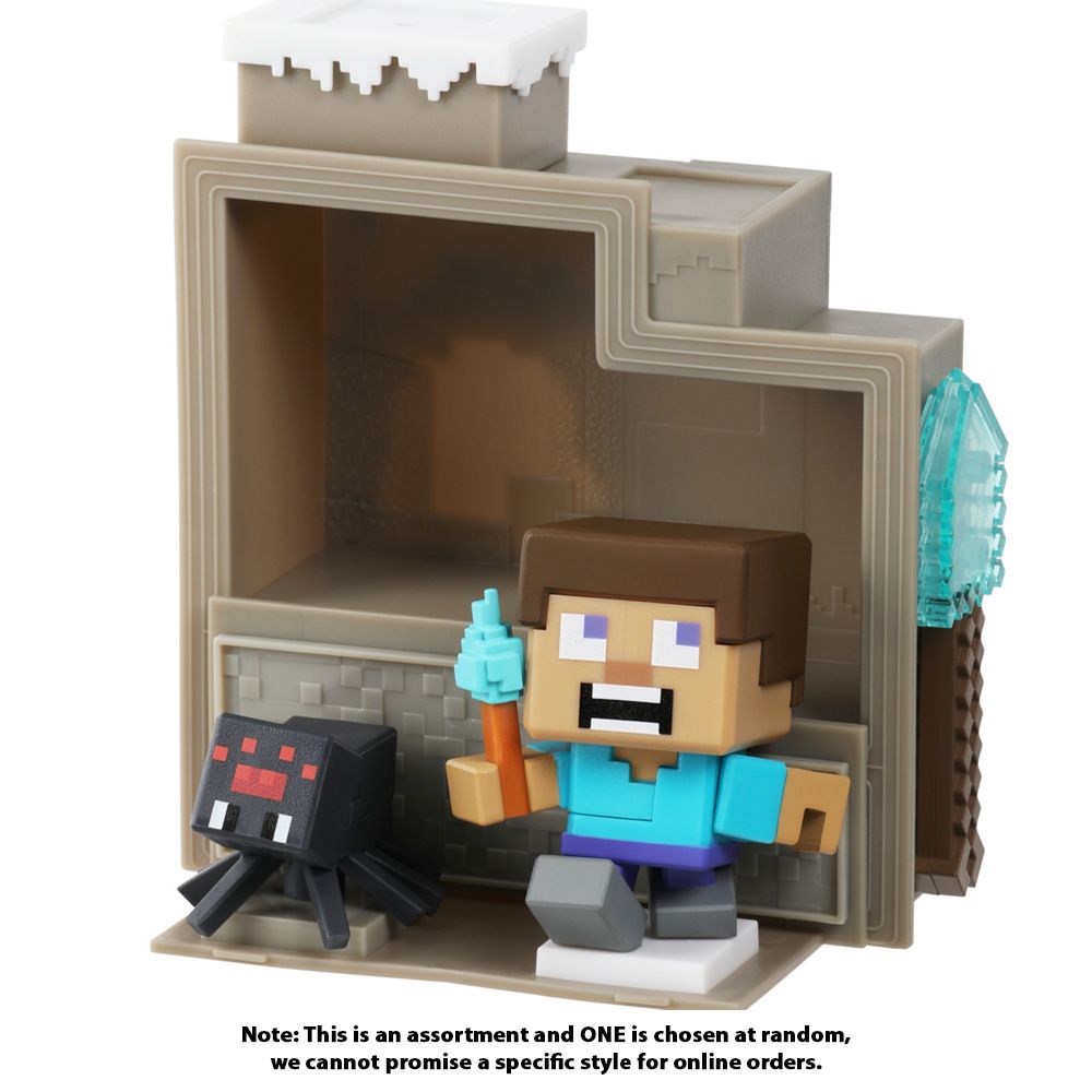 Minecraft Mob Head Minis Cave Explorers Pack com 2 Action Figures