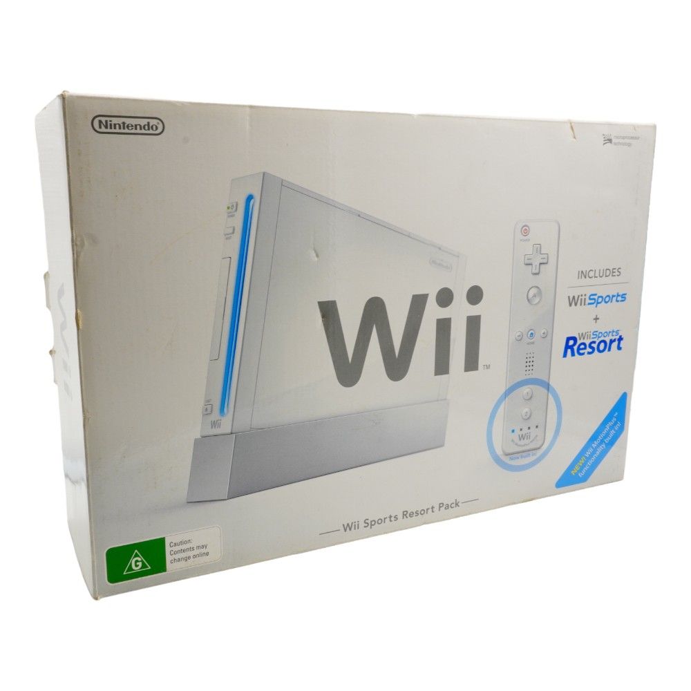 Nintendo Wii White Console + Wii Sports Resort Pack (With Gamecube Ports)  (Boxed) [Pre-Owned]