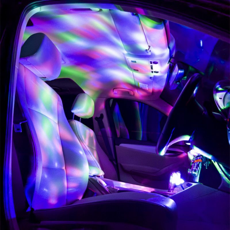 Usb car outlet disco light