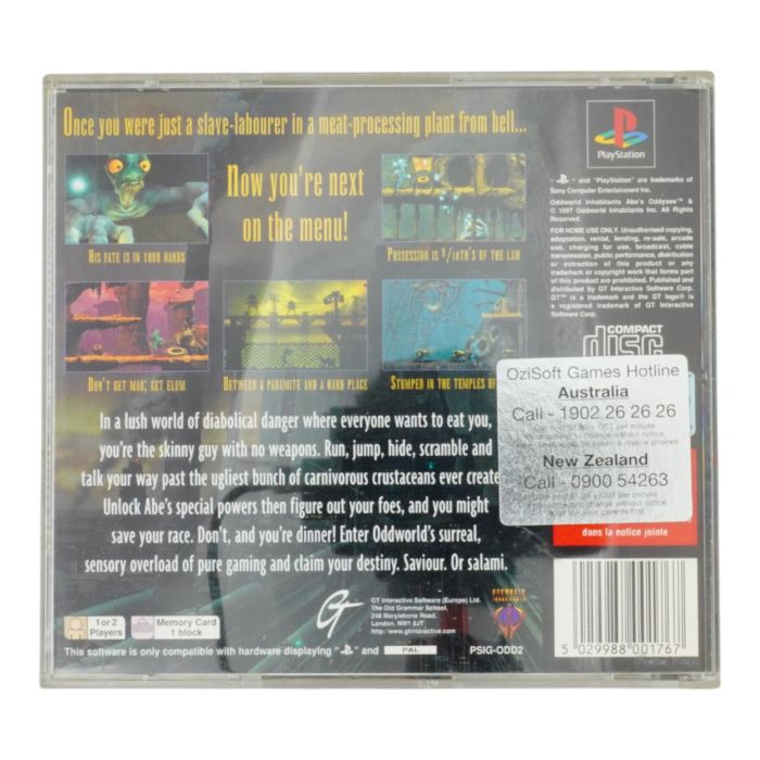 Jeu Démo PS1 - Oddworld Abe's Oddysee - Version Promo PAL - Bon État