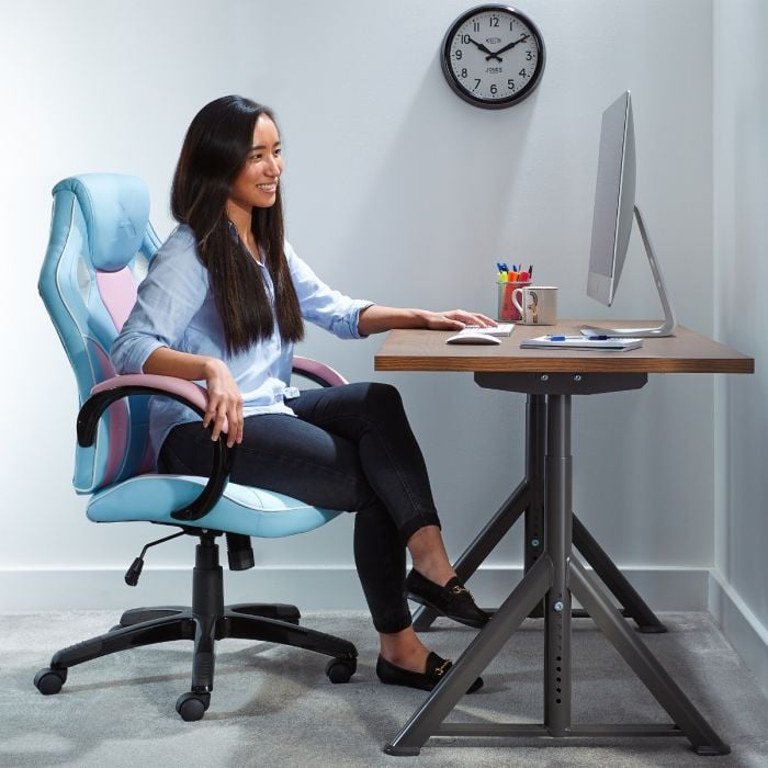 X Rocker Maverick Ergonomic Office Gaming Chair Bubble Gum