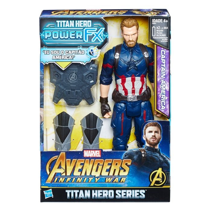 Marvel Avengers Infinity War Titan Hero Series Captain America Figure with Power Pack