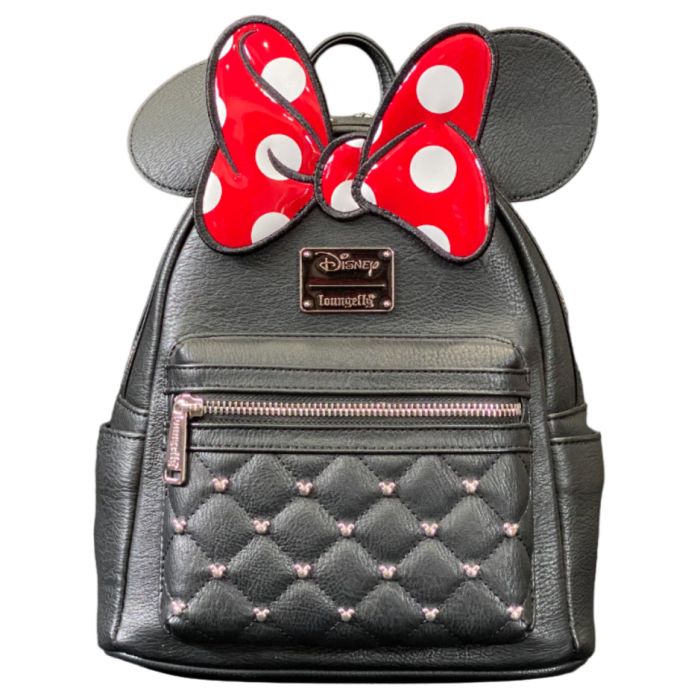 Loungefly x red minnie ears & bow red faux leather mini backpack on sale