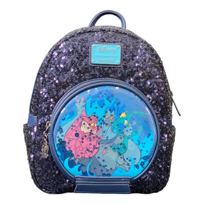 Exclusive online Ariel Sequin Snowglobe Loungefly Mini Backpack with Ariel Keychain