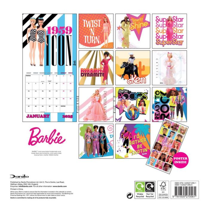 Barbie wall calendar 2021 new arrivals