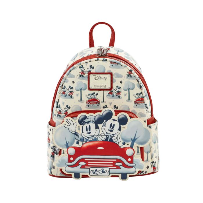 Loungefly Disney Mickey Minnie Springtime Car Faux Leather Mini Backpack
