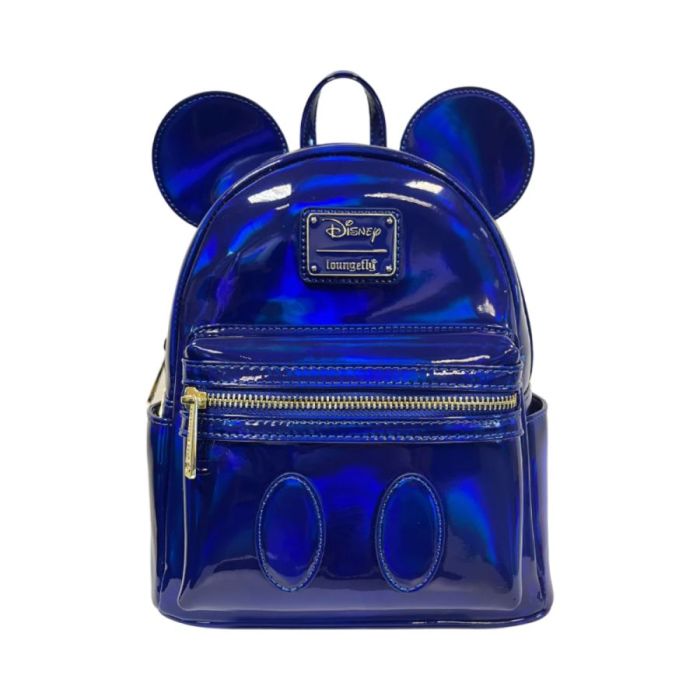 Loungefly Blue Oil Slicked Mickey Ear Mini Backpack Amazon.com | Loungefly Disney Mickey Mini Backpack, Blue Oil  main image 2