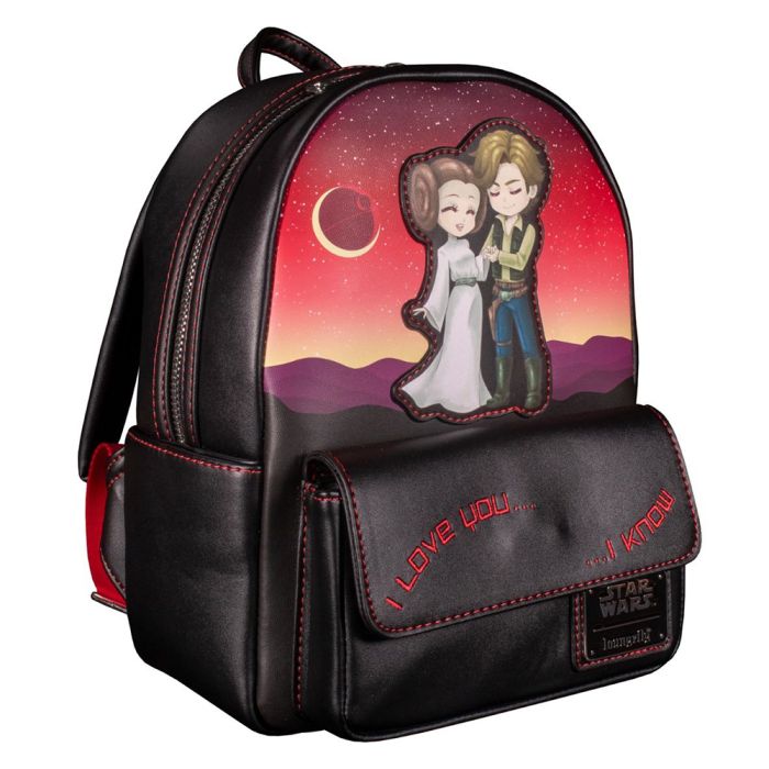Loungefly Star Wars Princess Leia Han Solo Faux Leather Mini Backpack