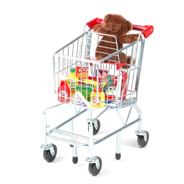 Melissa Doug Shopping Cart Toy Metal Grocery Wagon