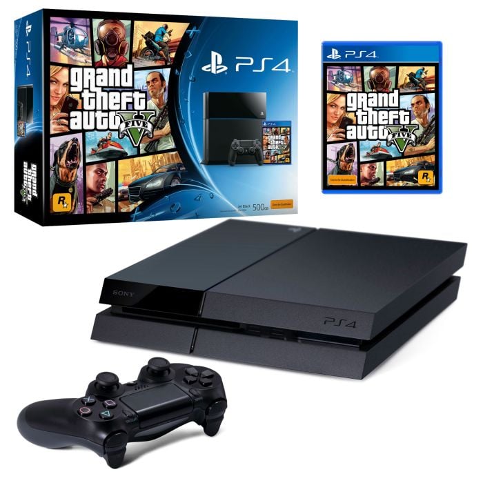 PlayStation 4 500GB Console (Black) + Grand Theft Auto V