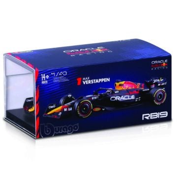 Bburago Formula Racing 2023 Red Bull Racing RB-19 #1 Max Verstappen With Helmet 1:43 Scale Diecast Vehicle