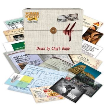 Murder Mystery Party Case Files Death by Chef's Knife Board Game