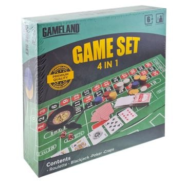 4-in-1 Game Set (Roulette / Blackjack / Poker / Craps)