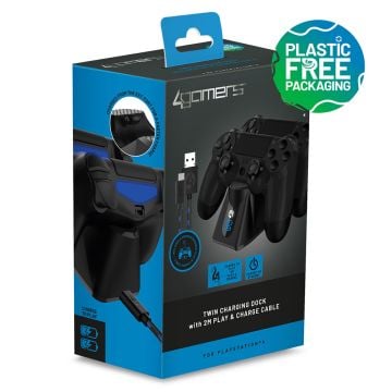 4Gamers PS4 Twin Charging Dock (Black)